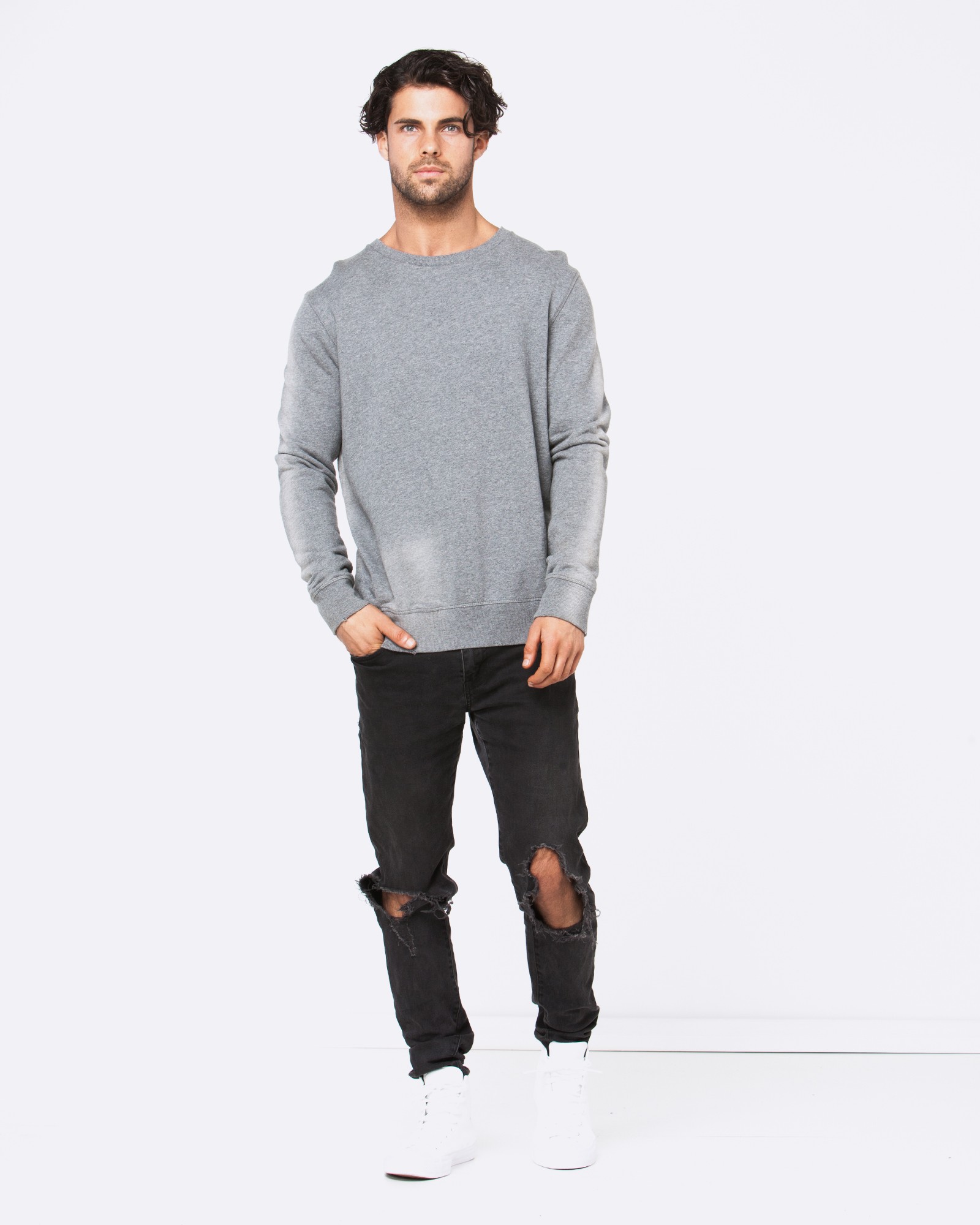 BLANK MARBLE GREY CREW