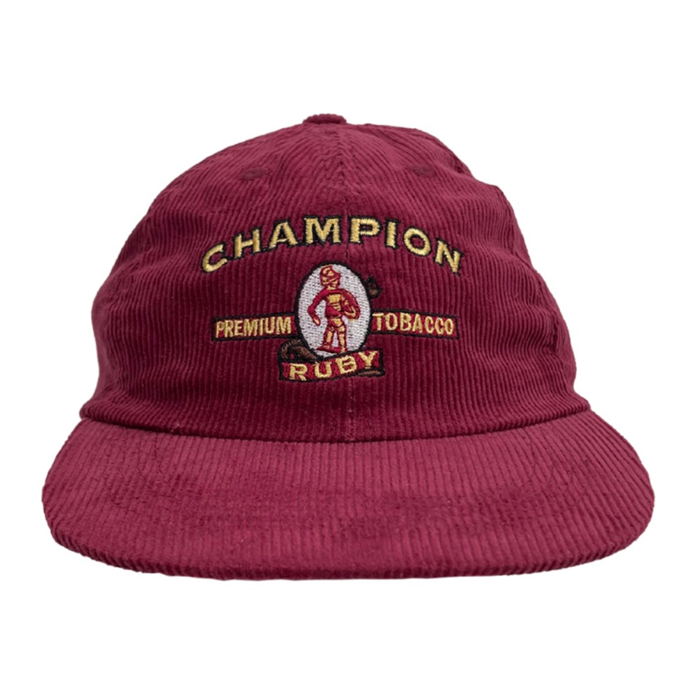 MAROON CHAMPION CORD HAT VINTAGE