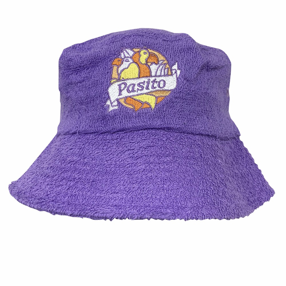 VINTAGE PURPLE PASSIONFRUIT TERRY TOWEL BUCKET HAT