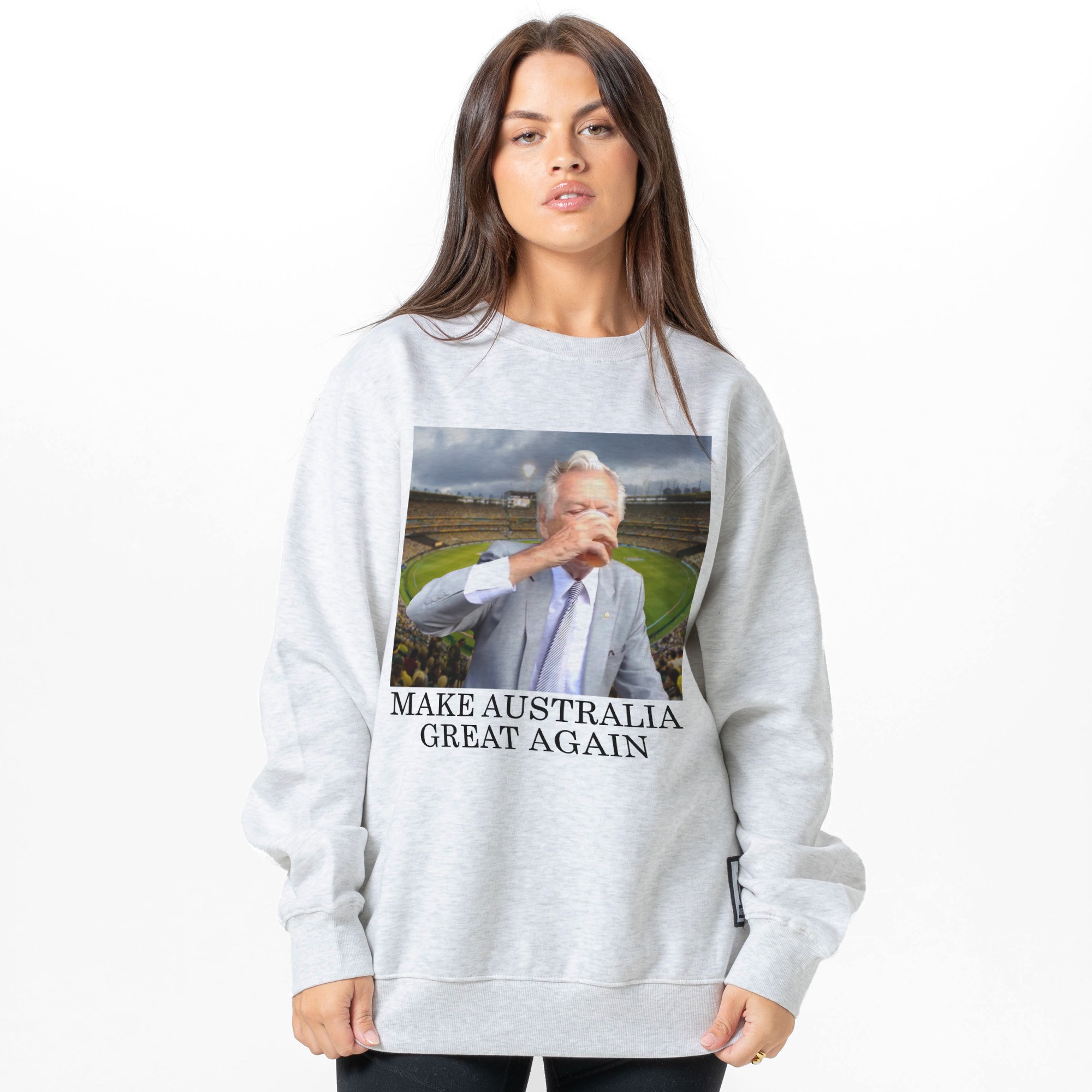 GREAT AGAIN WHITE MARLE CREW