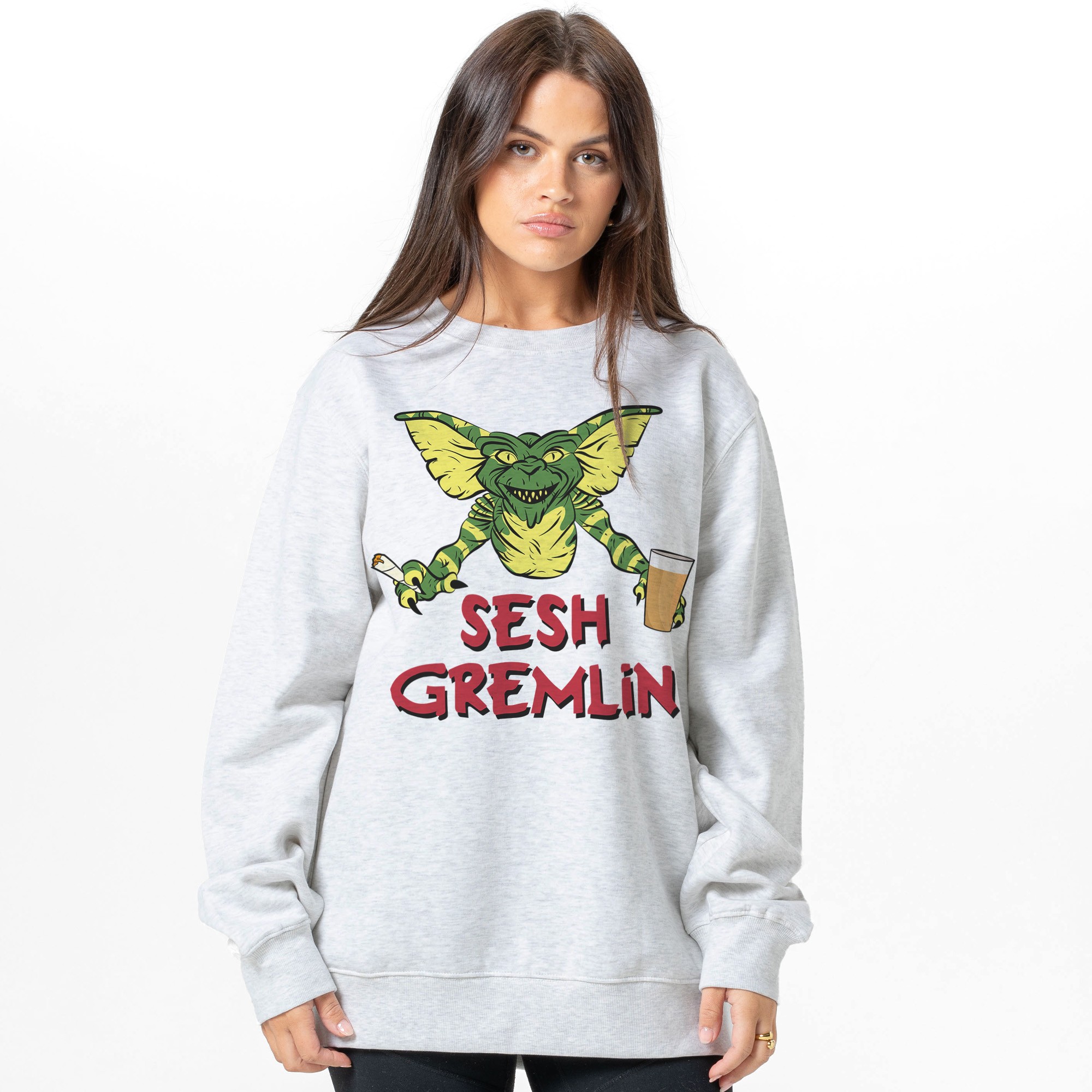 SESH GREMLIN WHITE MARLE CREW