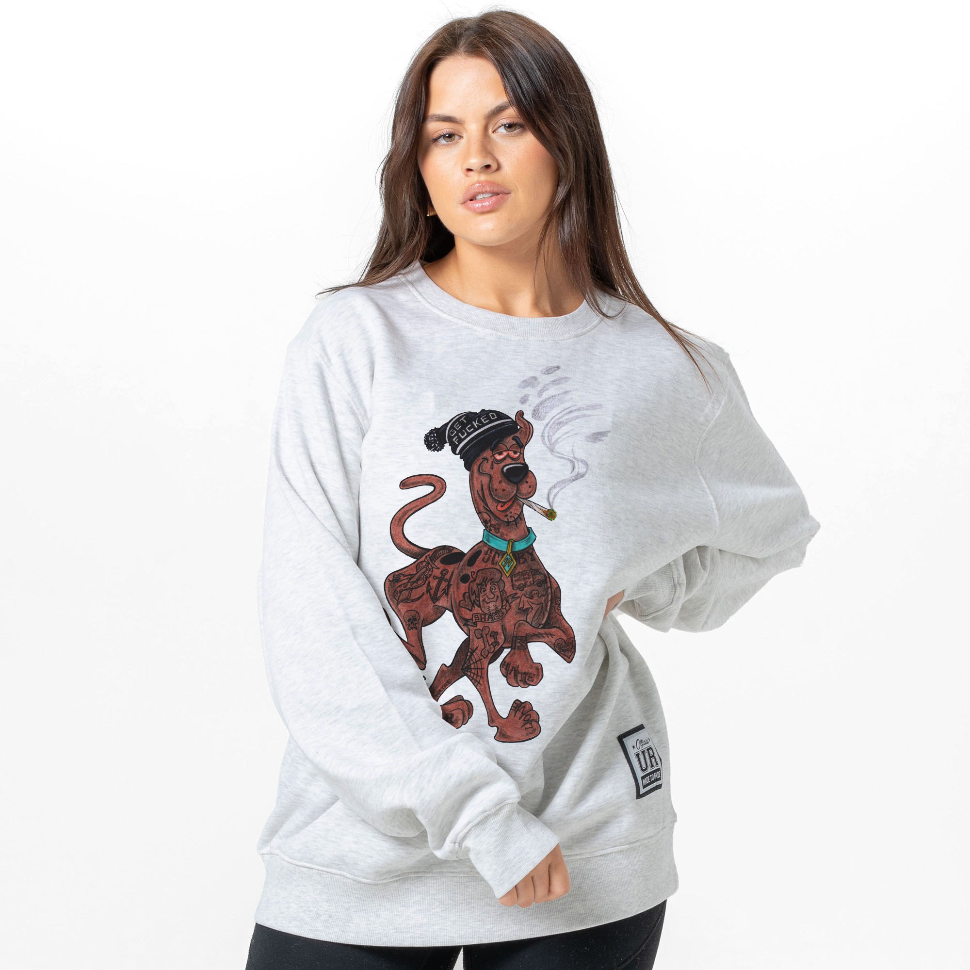 STONED SCOOBY WHITE MARLE CREW