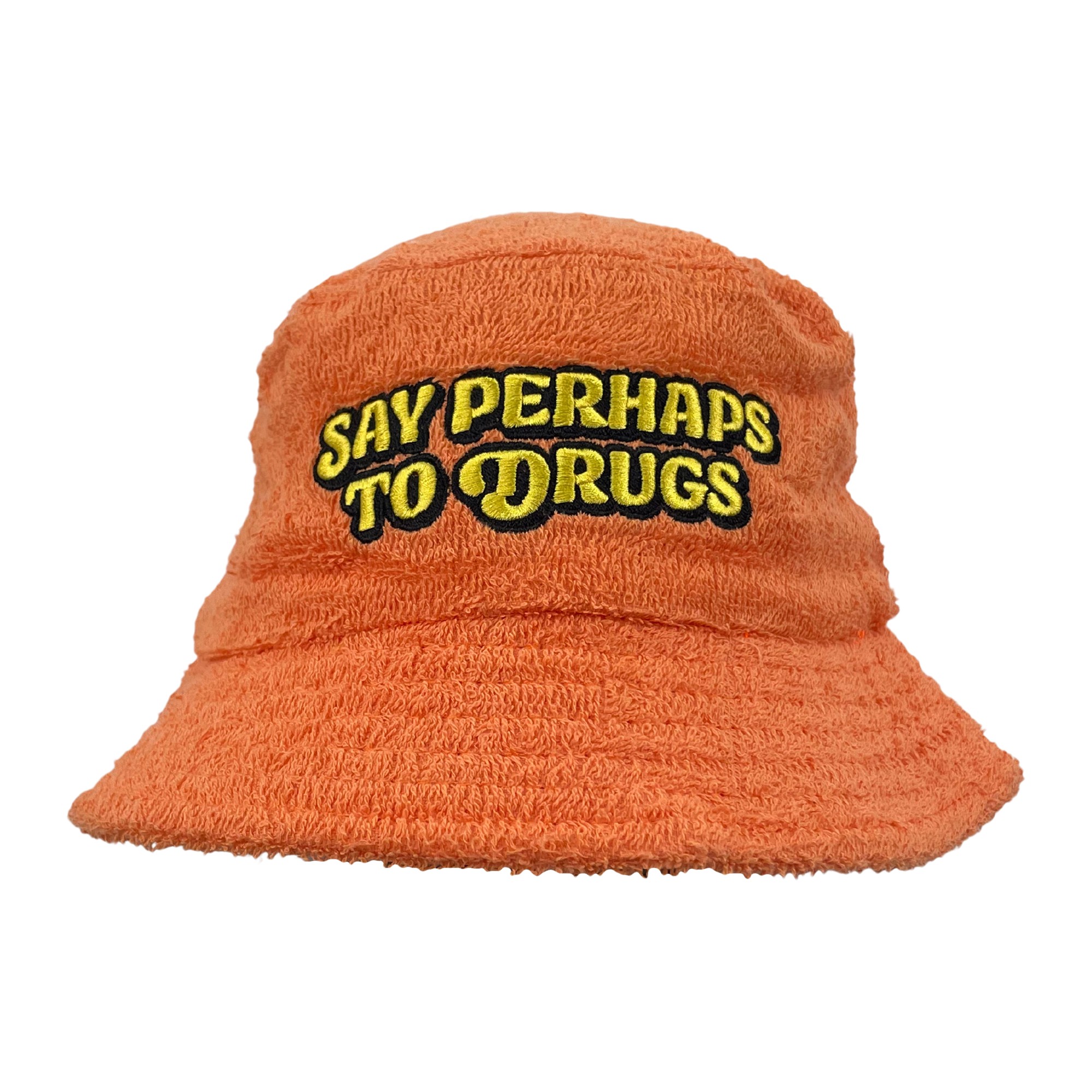 SAY PERHAPS ORANGE TERRY TOWEL BUCKET HAT