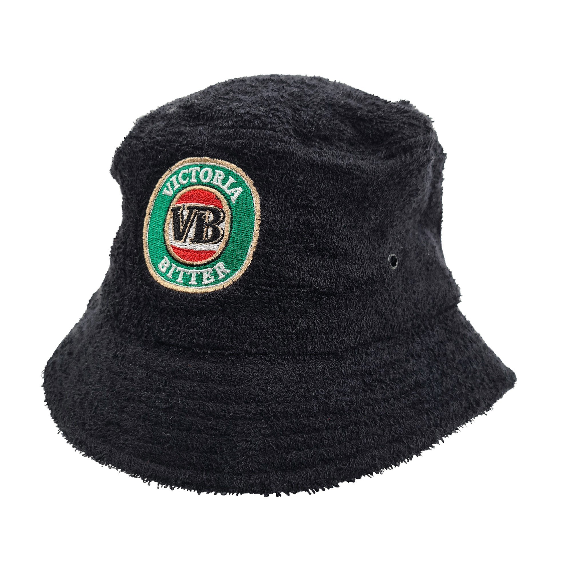 BLACK RETRO VB LOGO TERRY TOWEL BUCKET HAT
