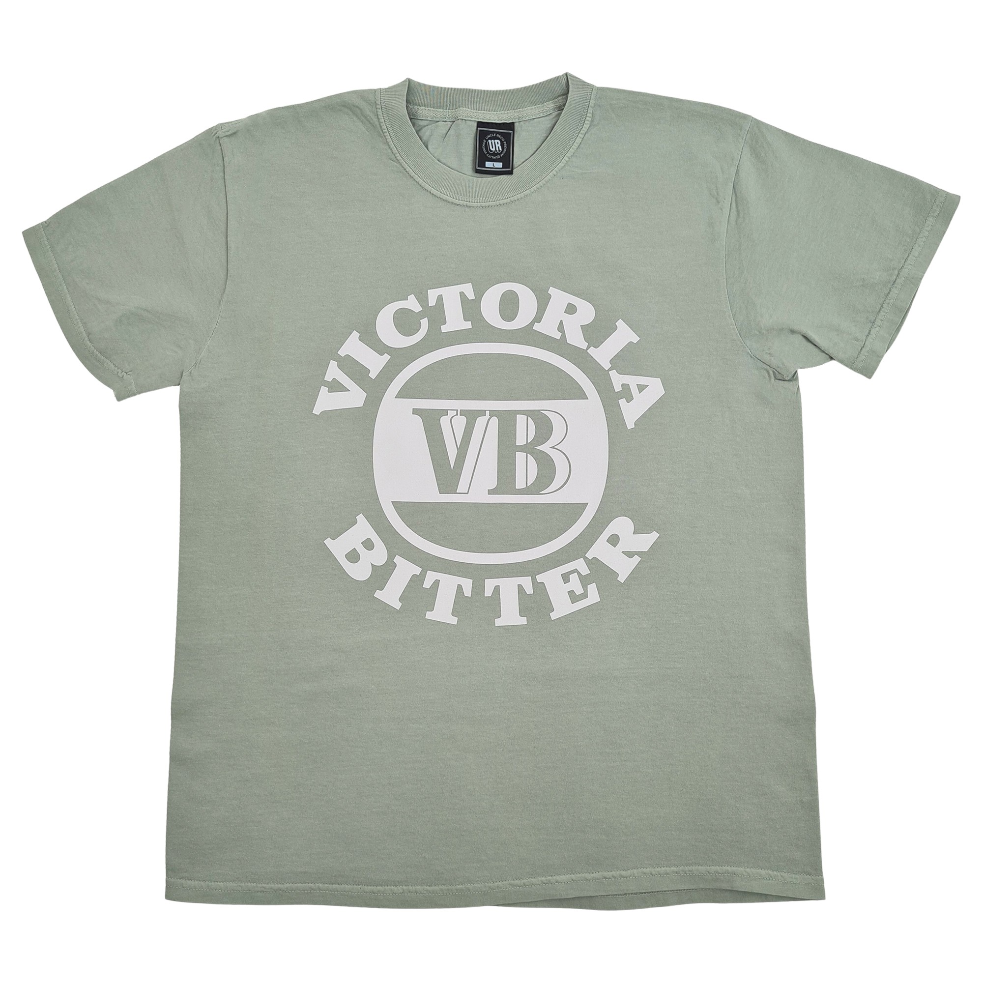 VINTAGE SAGE VB TEE WITH WHITE LOGO