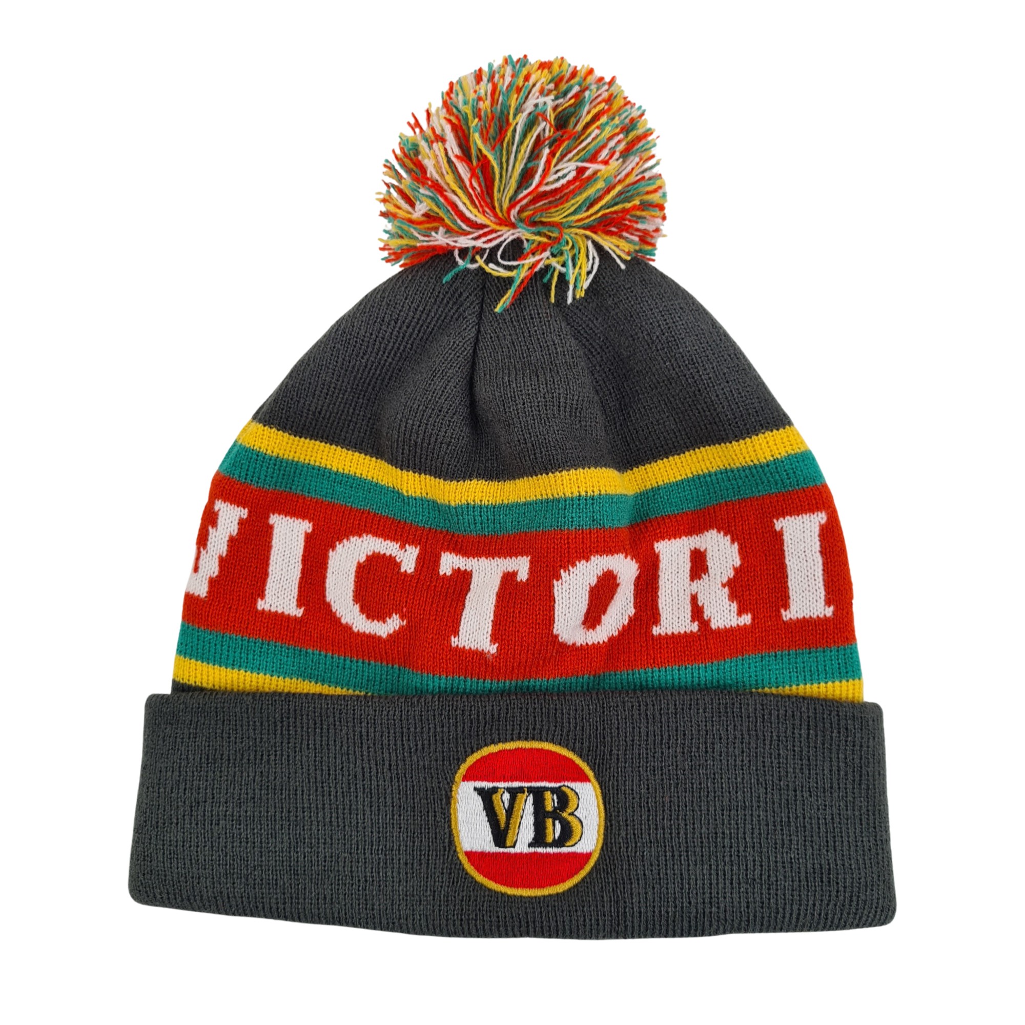 90S CHARCOAL VB BEANIE WITH POM