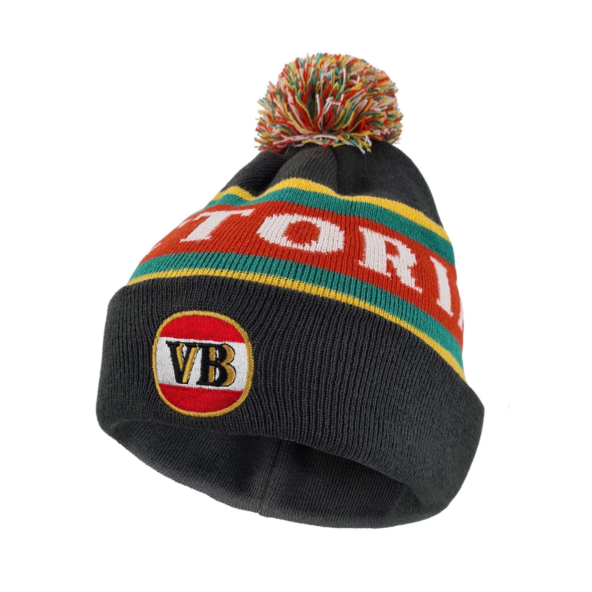 90S CHARCOAL VB BEANIE WITH POM
