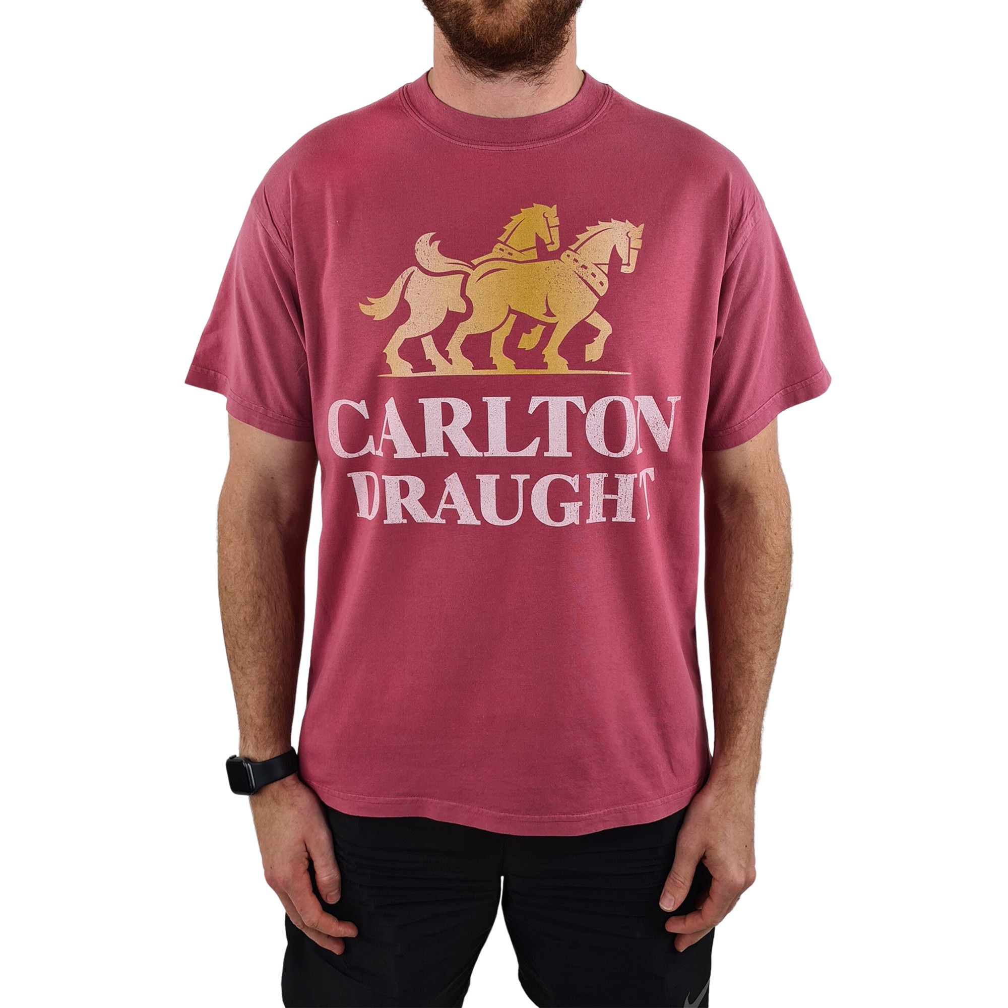 CARLTON DRAUGHT MAROON DYED T-SHIRT