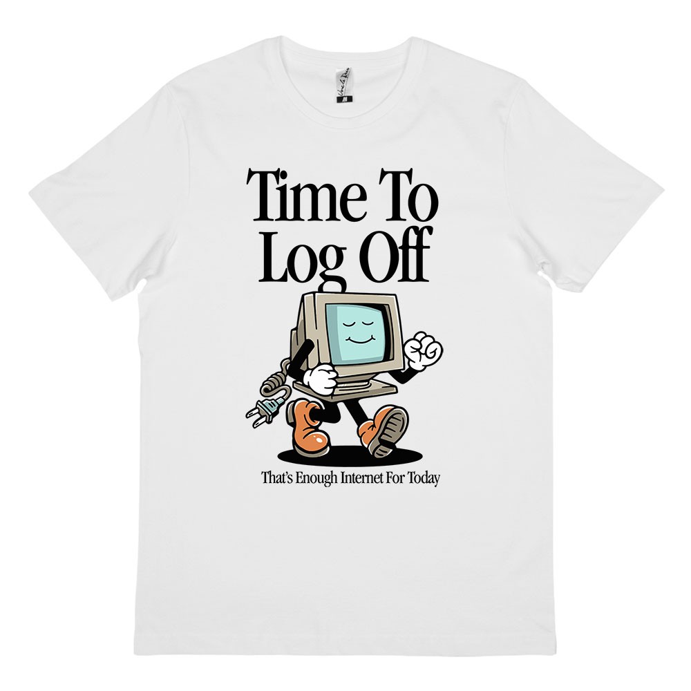 LOG OFF TIME WHITE TEE