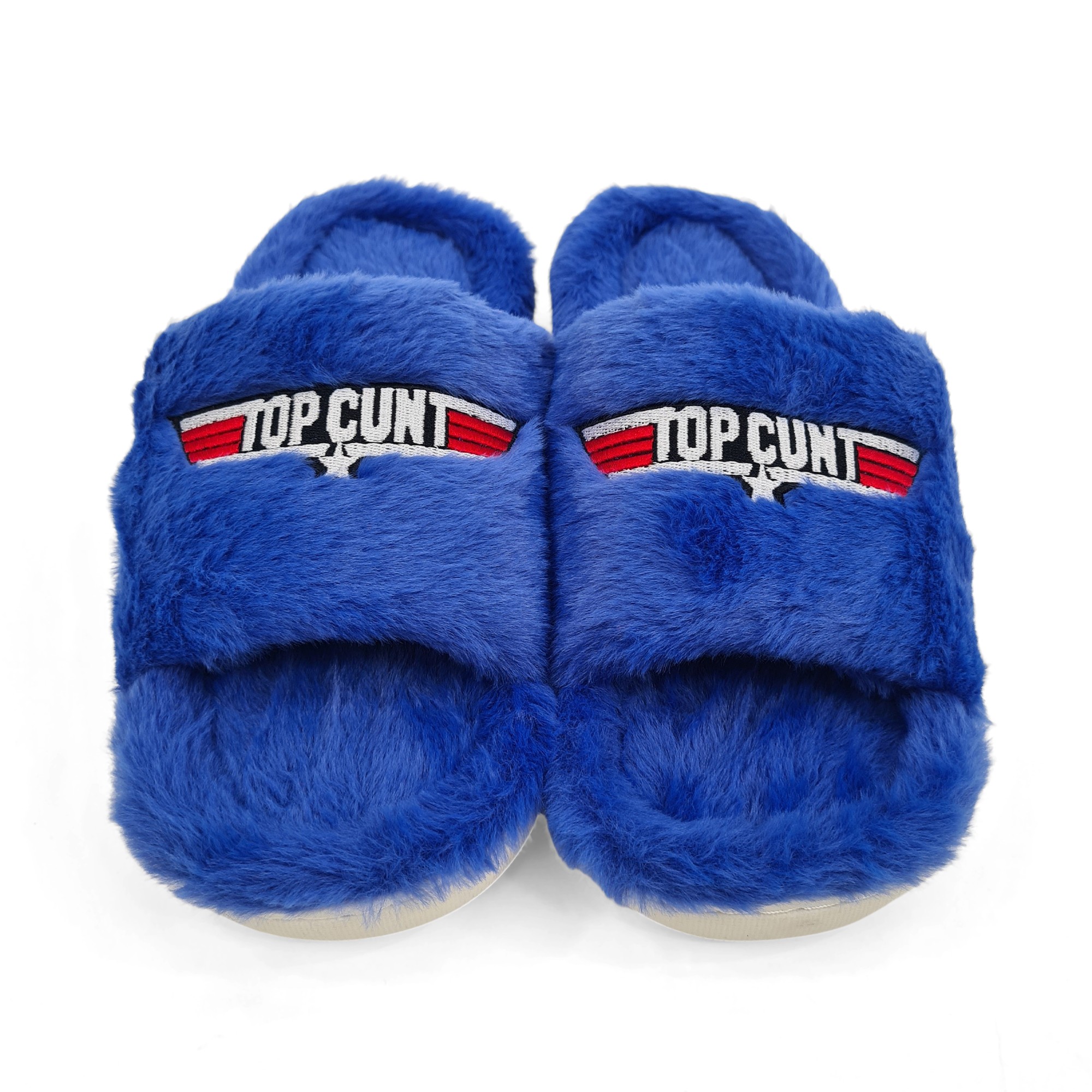 TOPCUNT NAVY FUR SLIPPERS