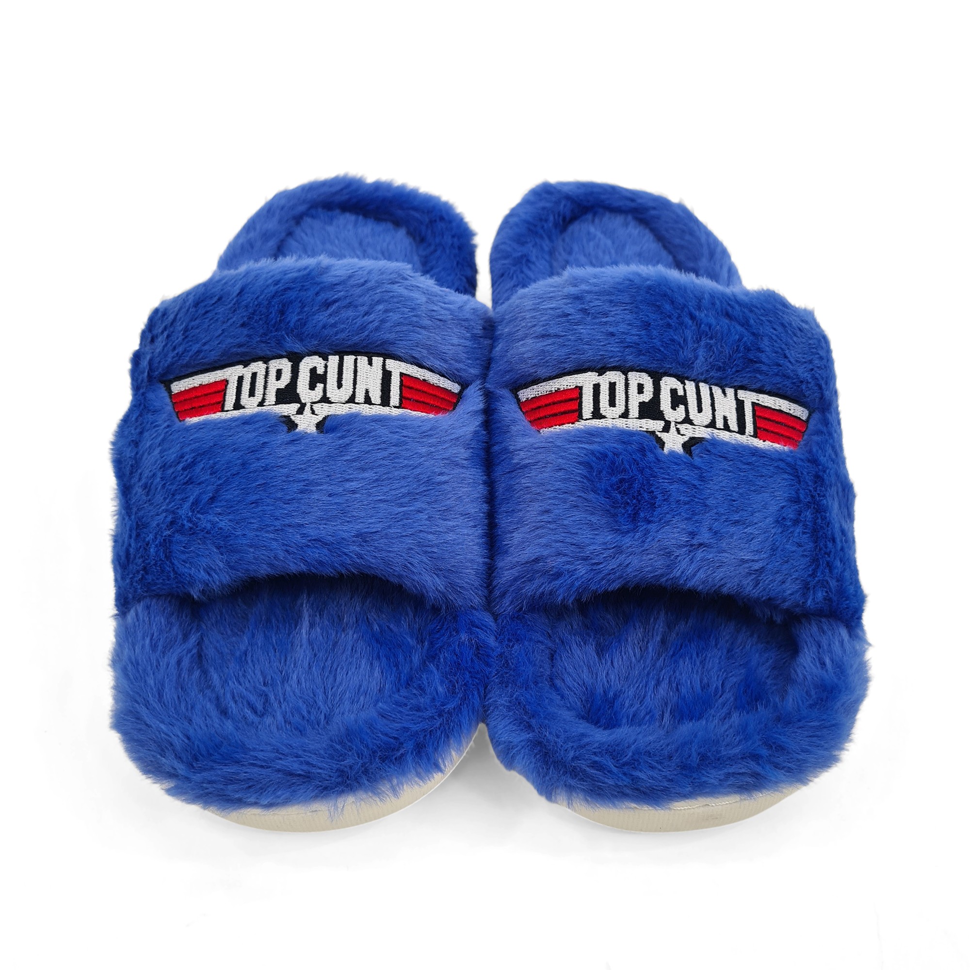 TOPCUNT NAVY FUR SLIPPERS