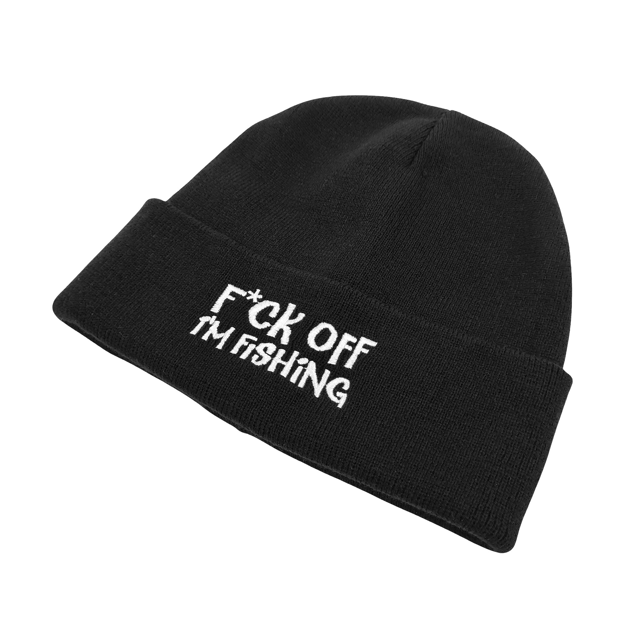 F OFF I'M FISHING BLACK BEANIE