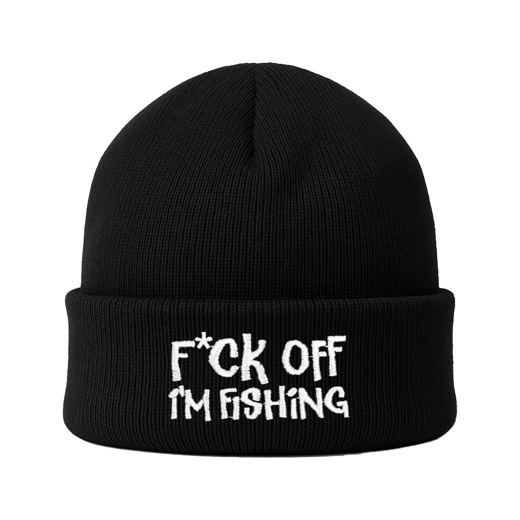 F OFF I'M FISHING BLACK BEANIE