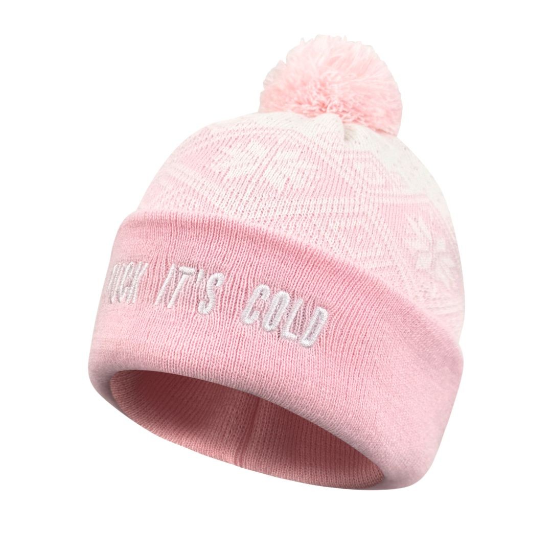 PINK IT'S COLD POM BEANIE