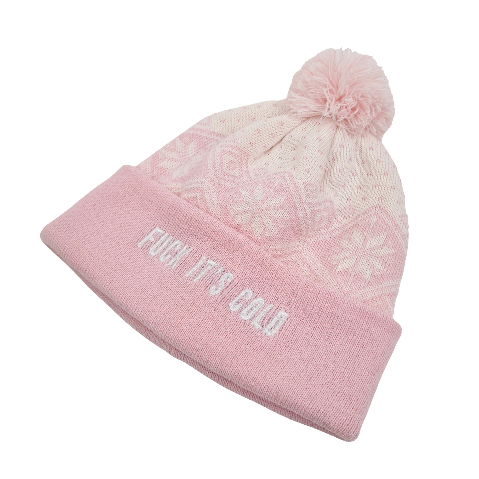 PINK IT'S COLD POM BEANIE