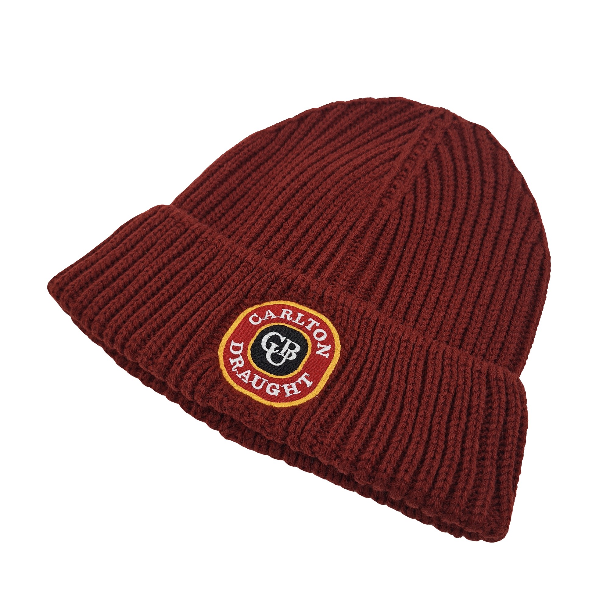 MAROON CARLTON DRAUGHT KNIT BEANIE