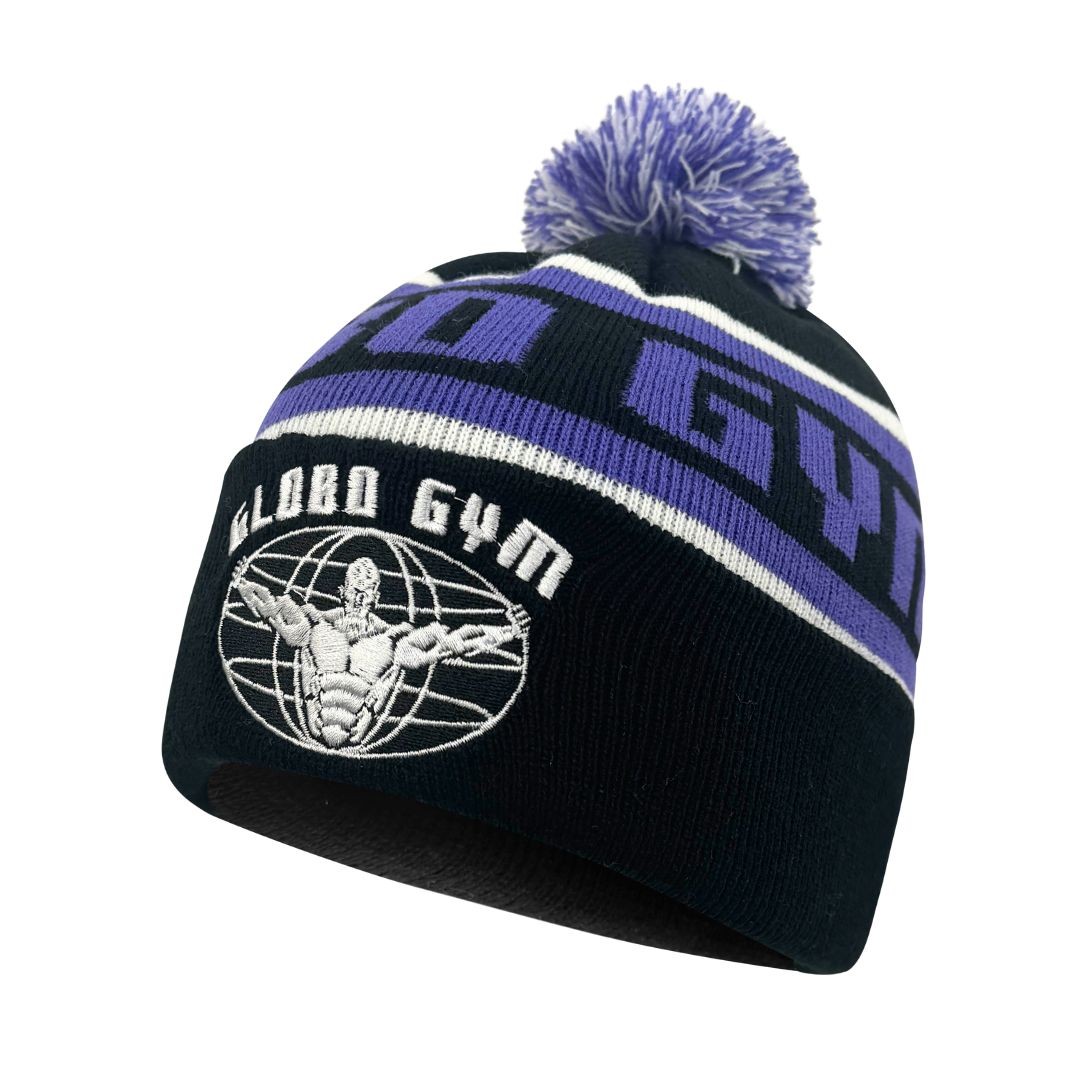 GLOBO GYM BLACK POM BEANIE