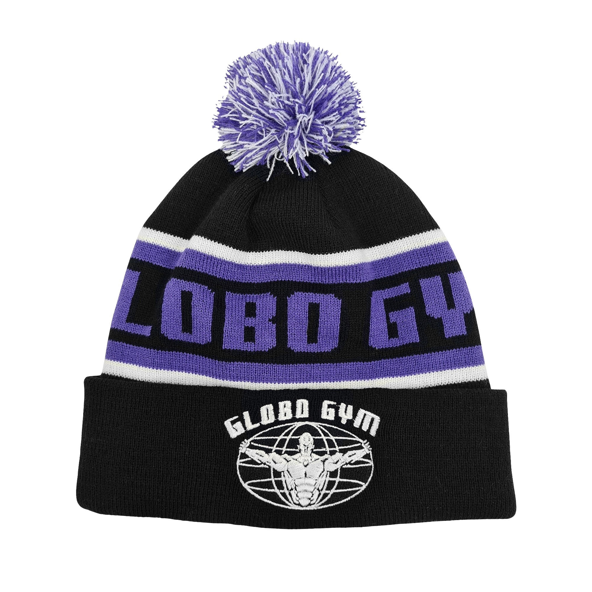 GLOBO GYM BLACK POM BEANIE