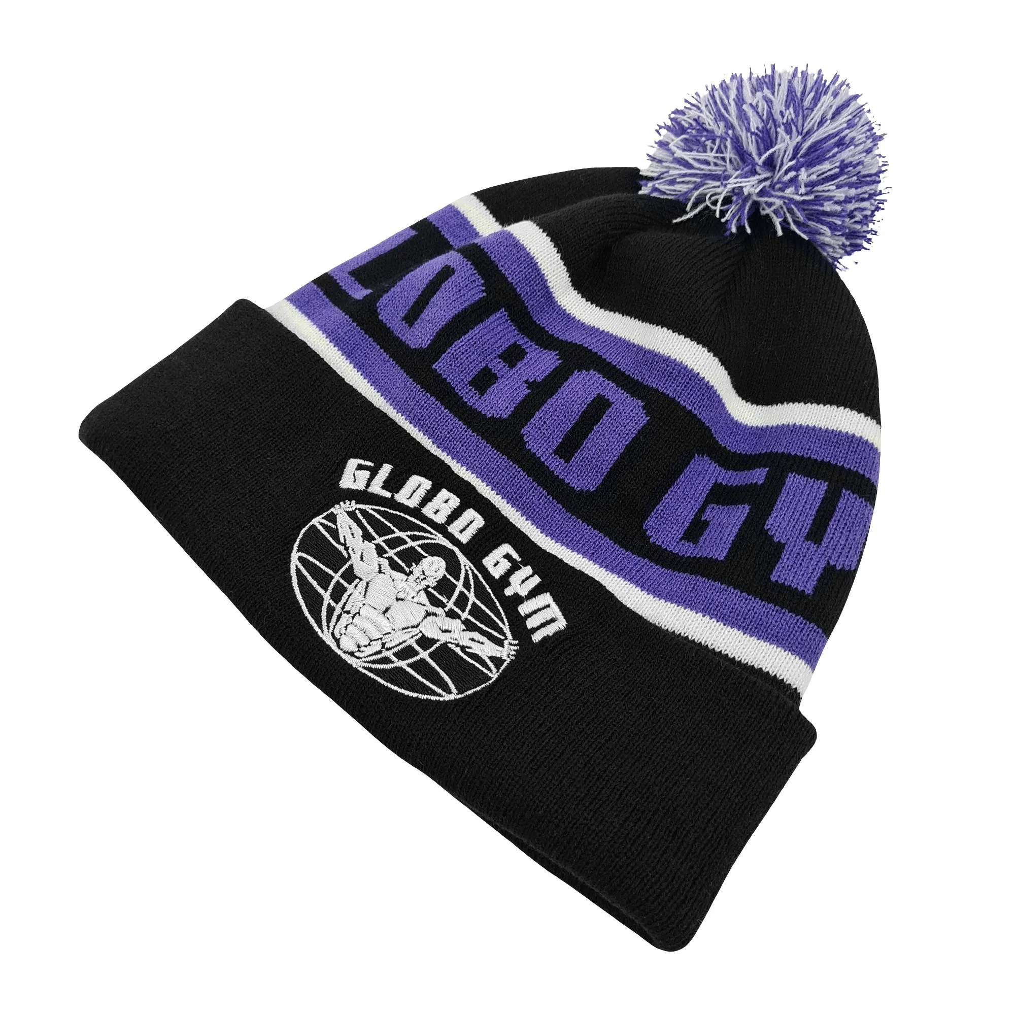 GLOBO GYM BLACK POM BEANIE