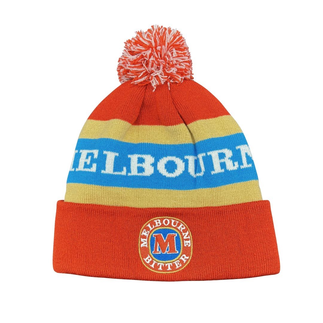 MELBOURNE BITTER MAROON POM BEANIE
