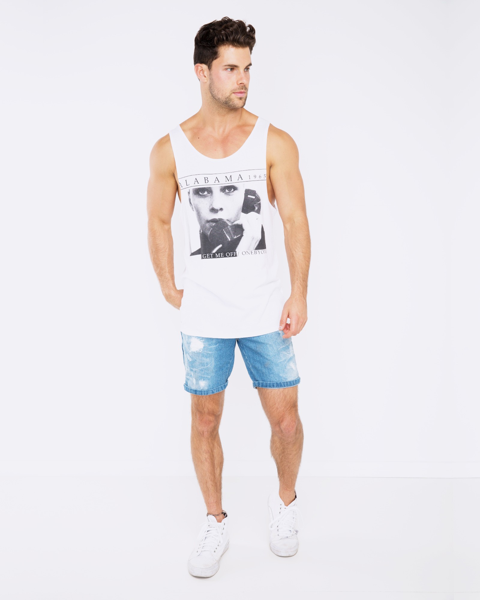 GET ME OFF WHITE SINGLET