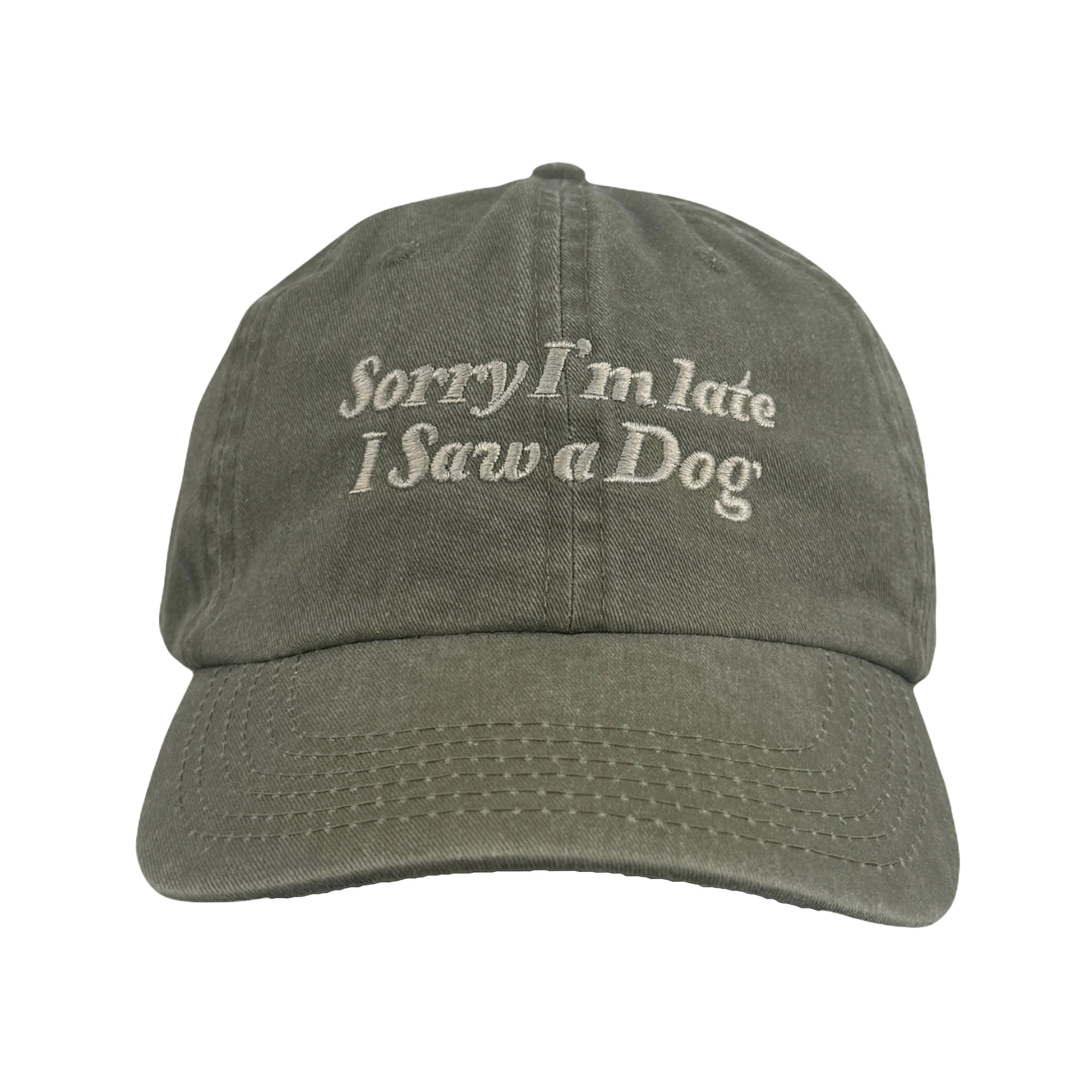 SORRY I'M LATE I SAW A DOG DAD HAT
