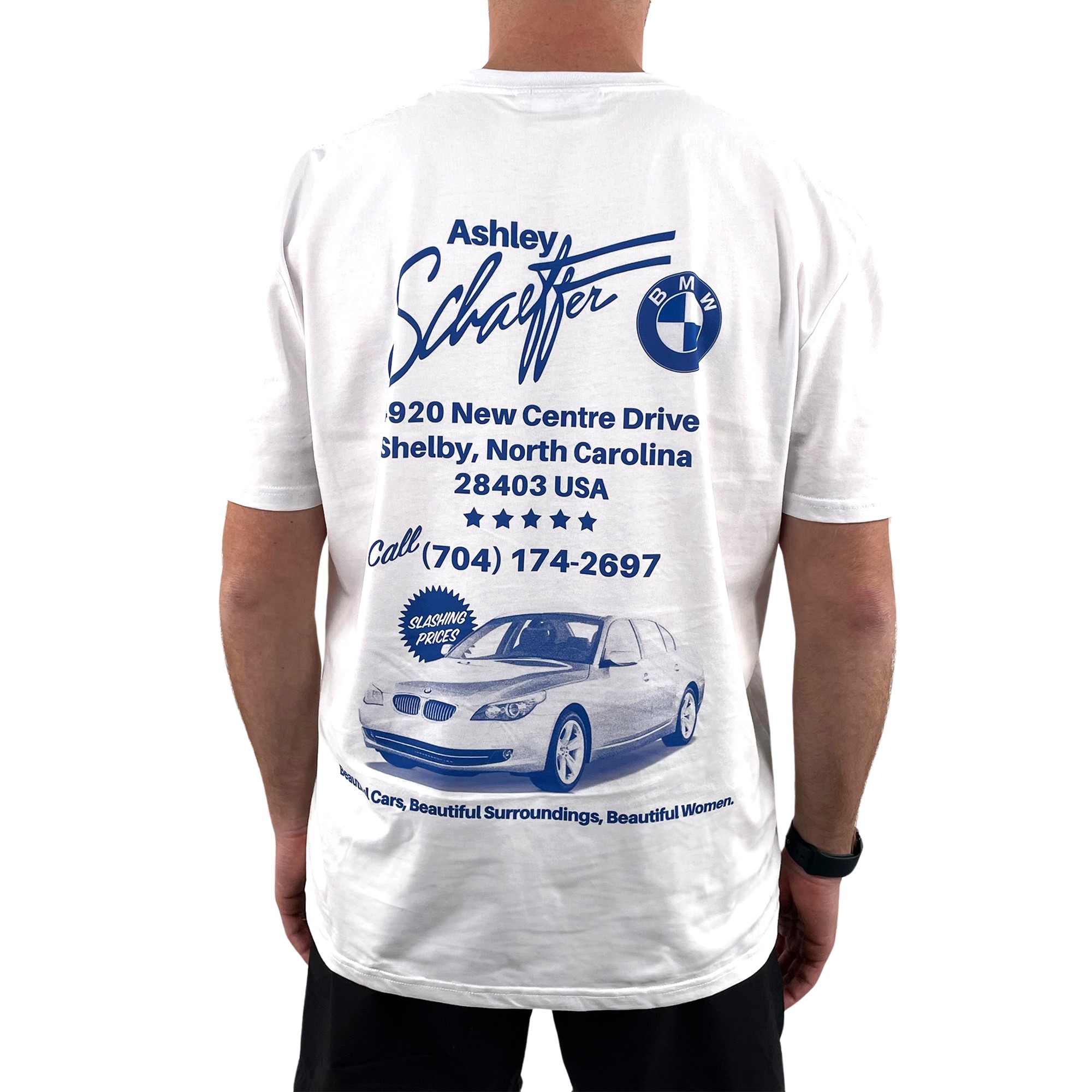 ASHLEY SCHAEFFER WHITE VINTAGE FRONT & BACK T-SHIRT