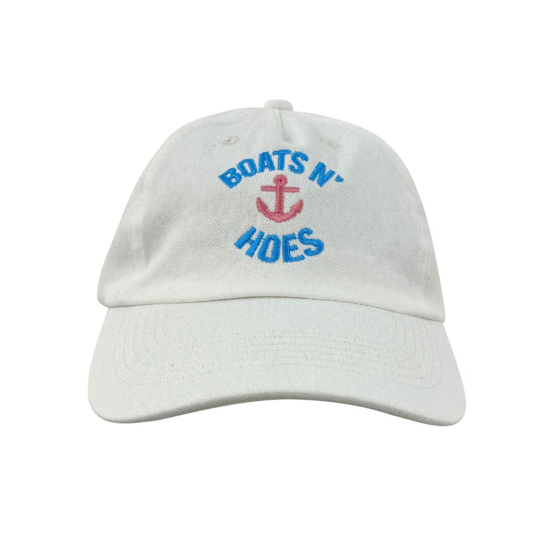WHITE BOATS N HOES DAD HAT