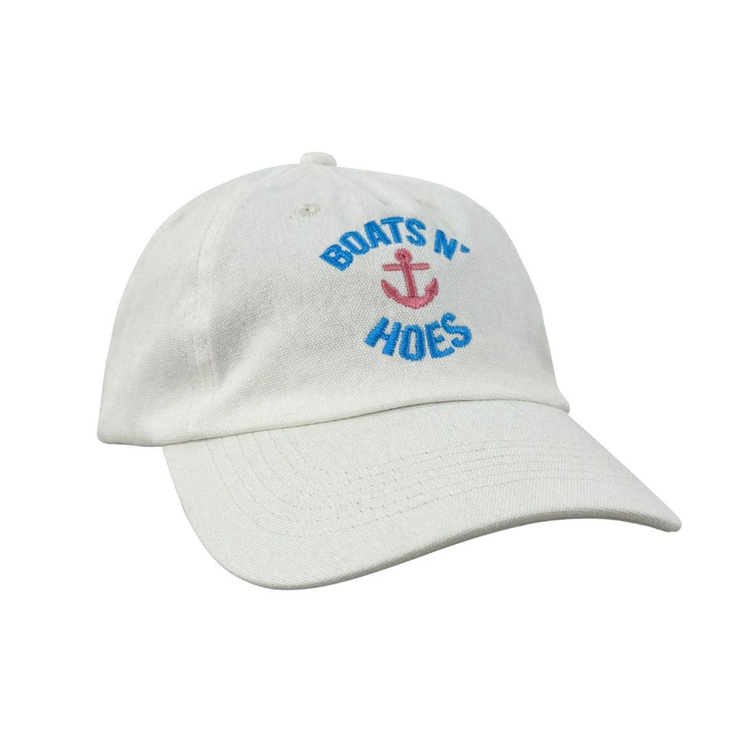 WHITE BOATS N HOES DAD HAT