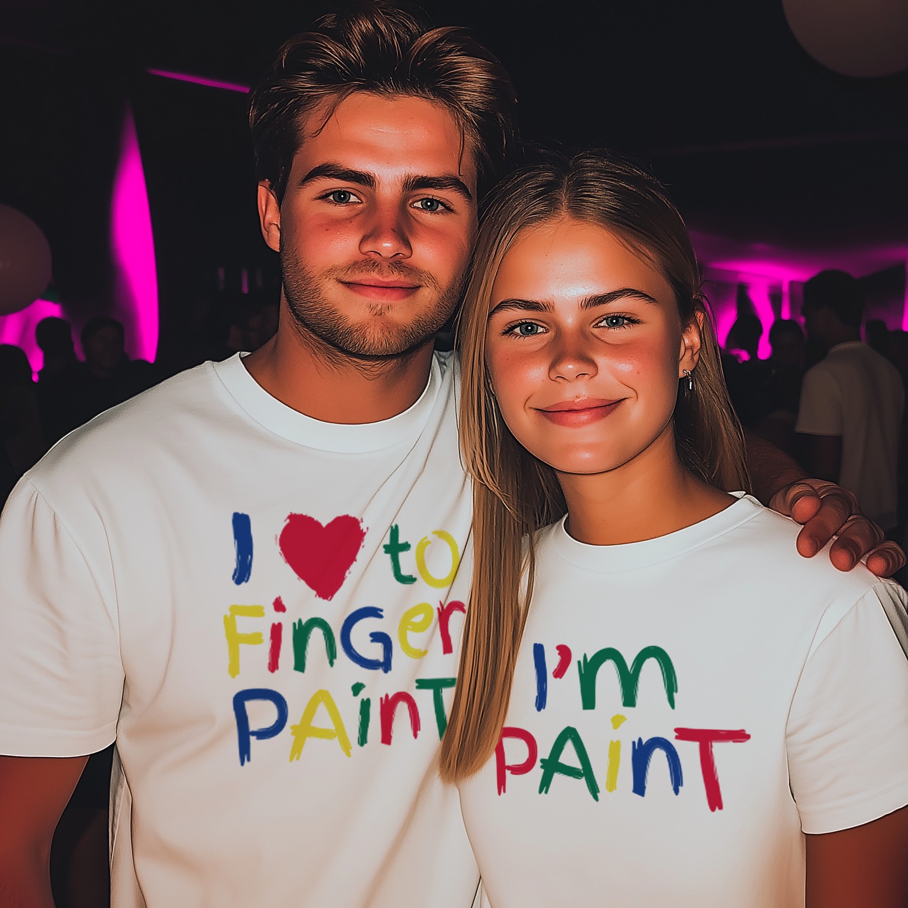 FINGER PAINT WHITE TEE COMBO