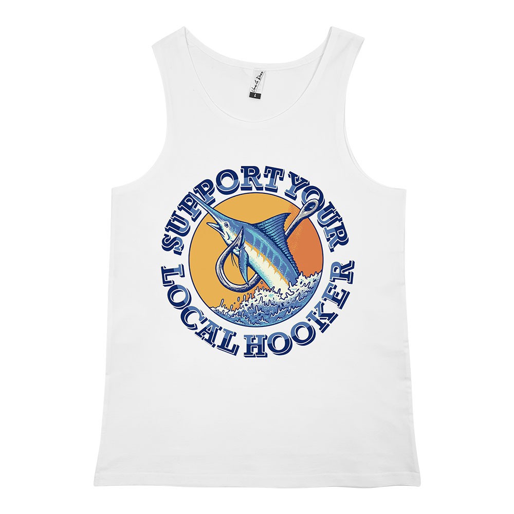 LOCAL HOOKER WHITE SINGLET