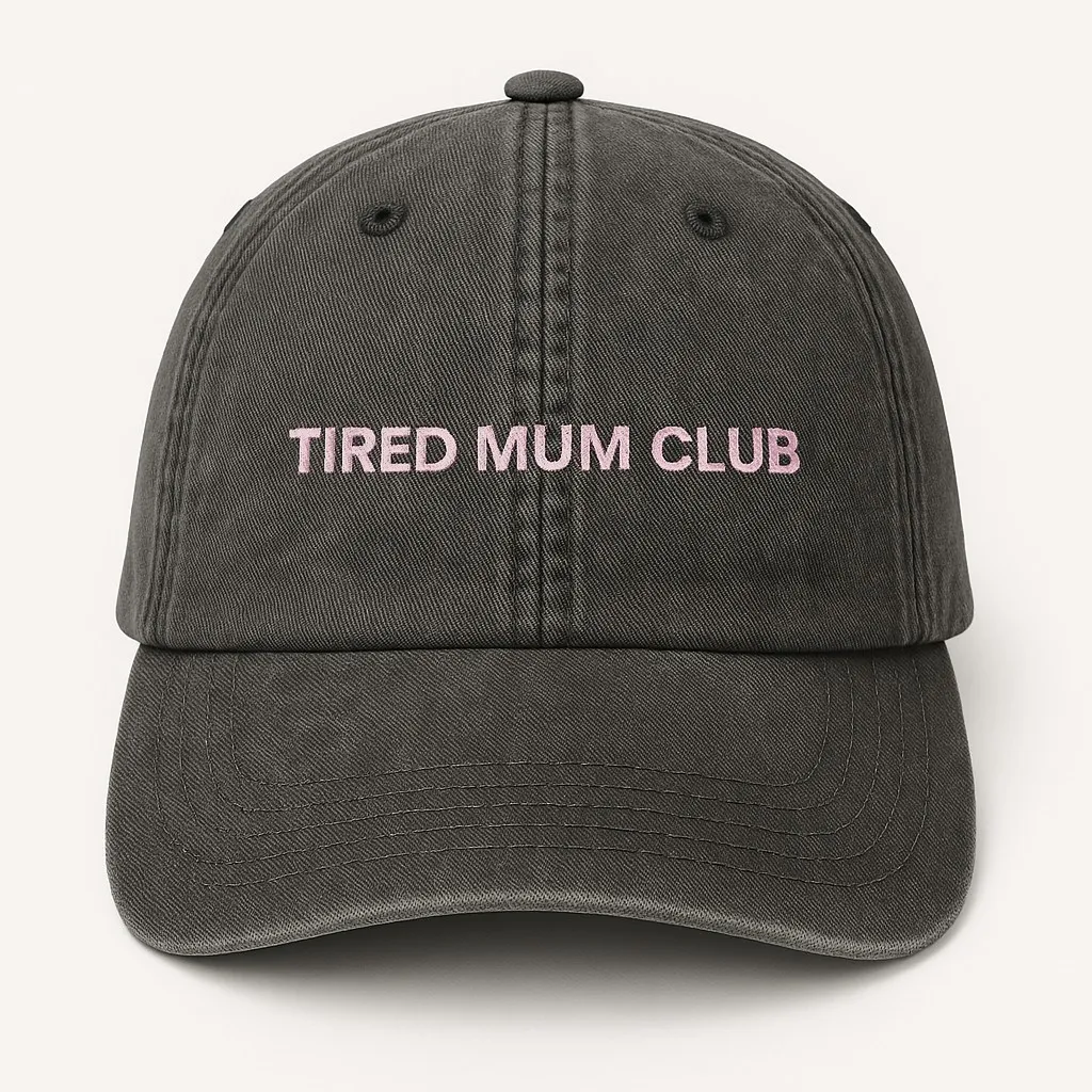TIRED MUM CLUB BLACK WASHED DAD HAT