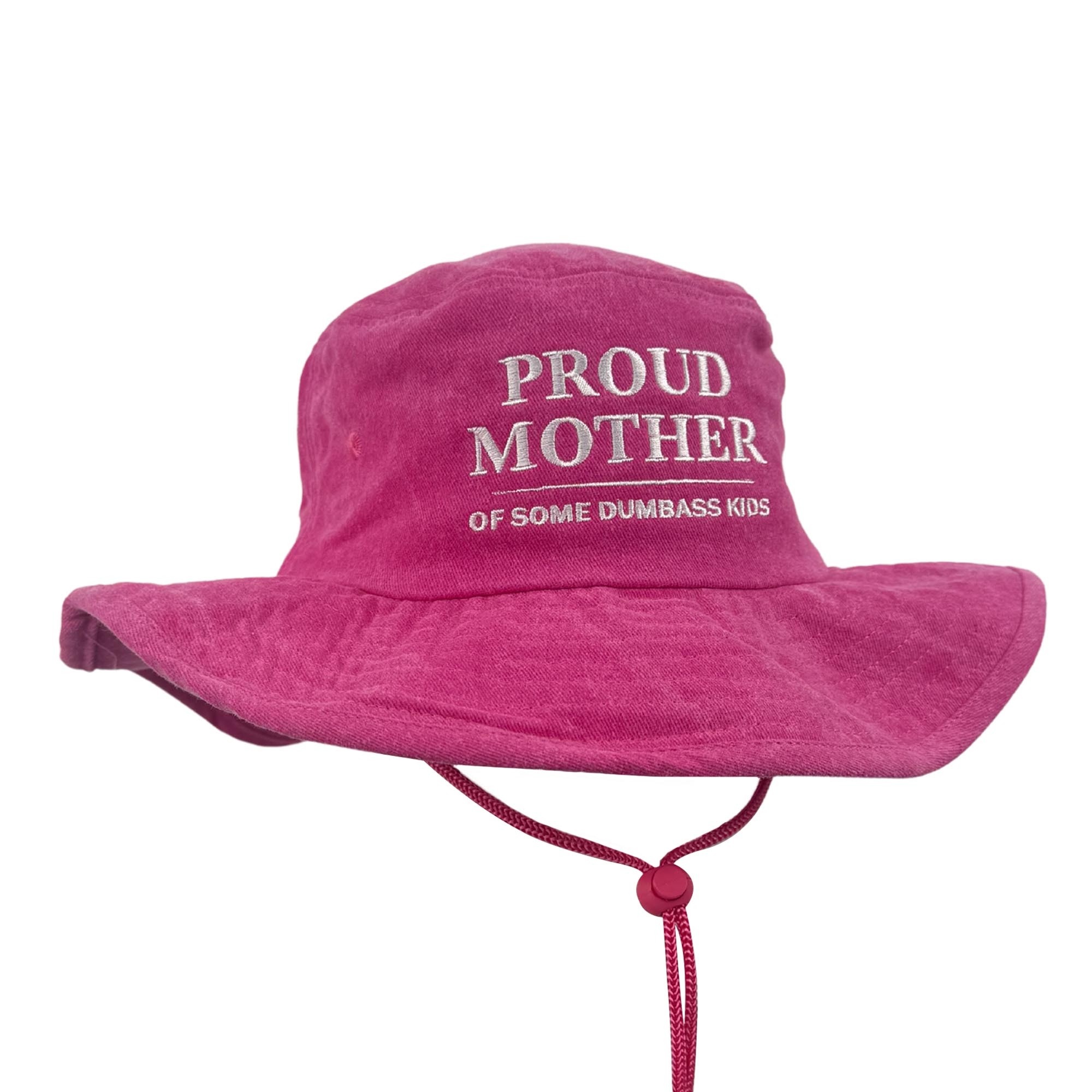 PROUD MOTHER PINK WIDE BRIM HAT