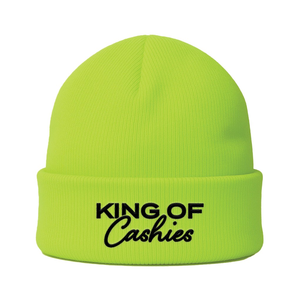 KING OF CASHIES HI VIS LIME GREEN BEANIE