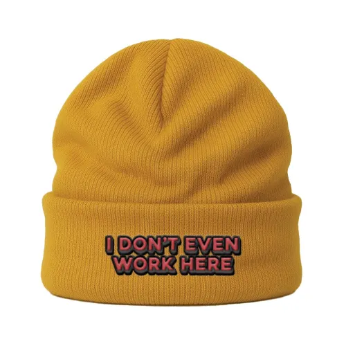 I DON'T EVEN WORK HERE GOLD BEANIE