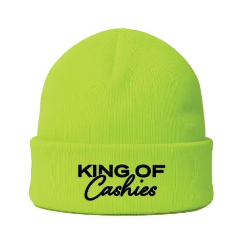 KING OF CASHIES HI VIS LIME GREEN BEANIE